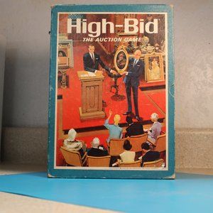 Vintage 1965 High Bid Auction Board Game Buy Sell Property COMPLETE 3M Bookshelf